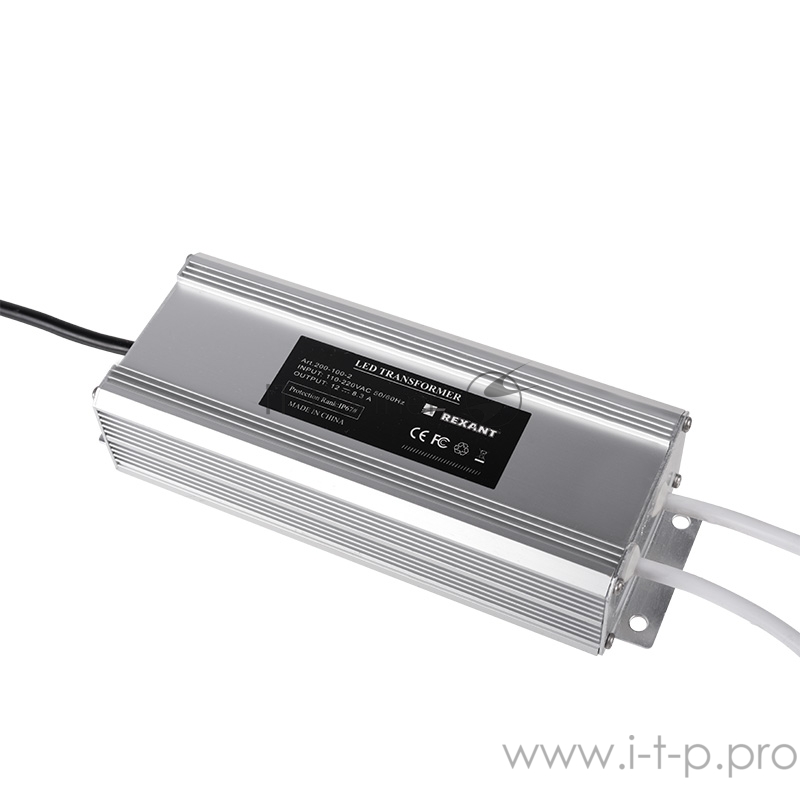 Источник питания 110-220 V AC/12 V DC 8,5 А 100 W с проводами влагозащищенный (IP67)