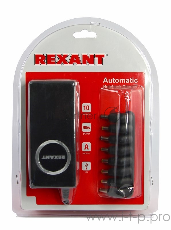 Источник питания для ноутбуков с автоматической регулировкой напряжения 90 Вт REXANT
