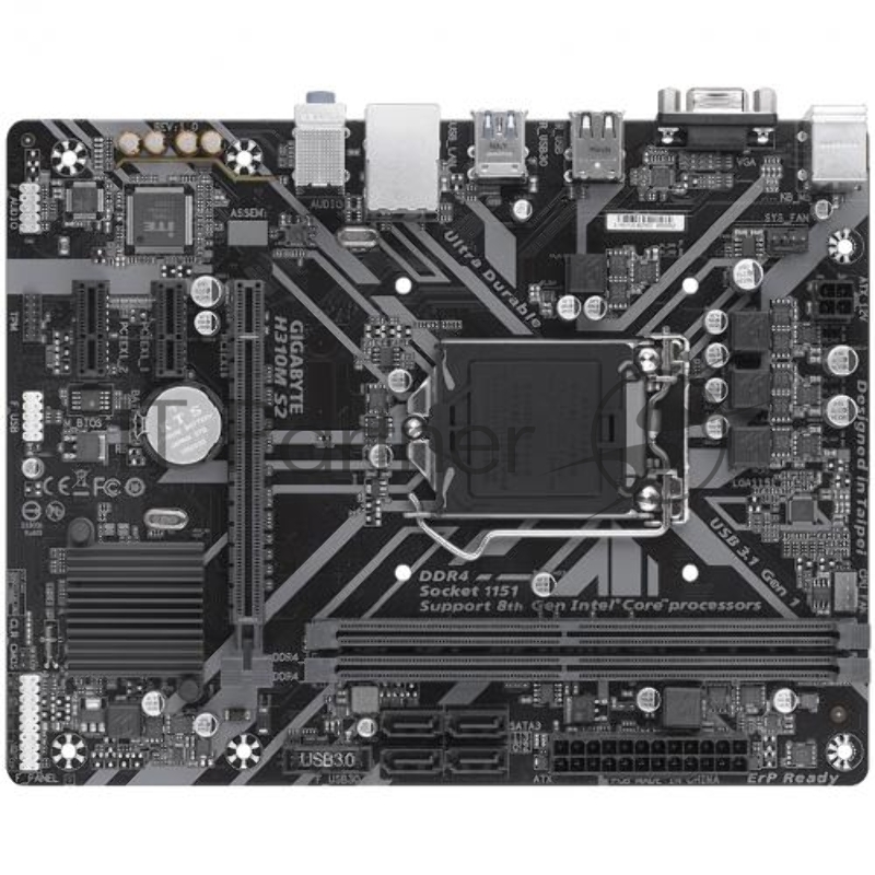 Материнская плата Gigabyte H310M S2 / H310M S2 2.0 Soc-1151v2 Intel H310C 2xDDR4 mATX AC`97 8ch(7.1) GbLAN+VGA