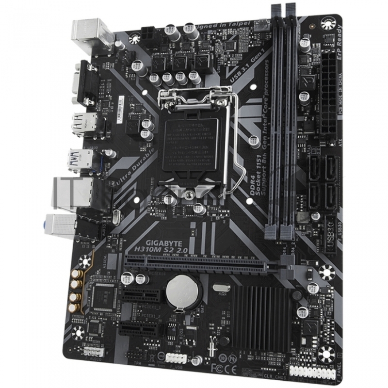 Материнская плата Gigabyte H310M S2 / H310M S2 2.0 Soc-1151v2 Intel H310C 2xDDR4 mATX AC`97 8ch(7.1) GbLAN+VGA