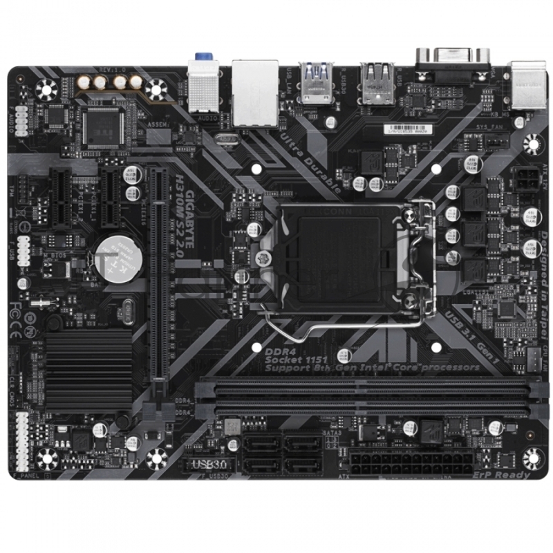 Материнская плата Gigabyte H310M S2 / H310M S2 2.0 Soc-1151v2 Intel H310C 2xDDR4 mATX AC`97 8ch(7.1) GbLAN+VGA