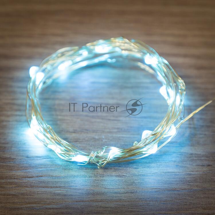 Новогодние светоукрашения NEON-NIGHT (303-003) Гирлянда светодиодная Роса {2 м, 20 диодов, цвет светло-голубой}