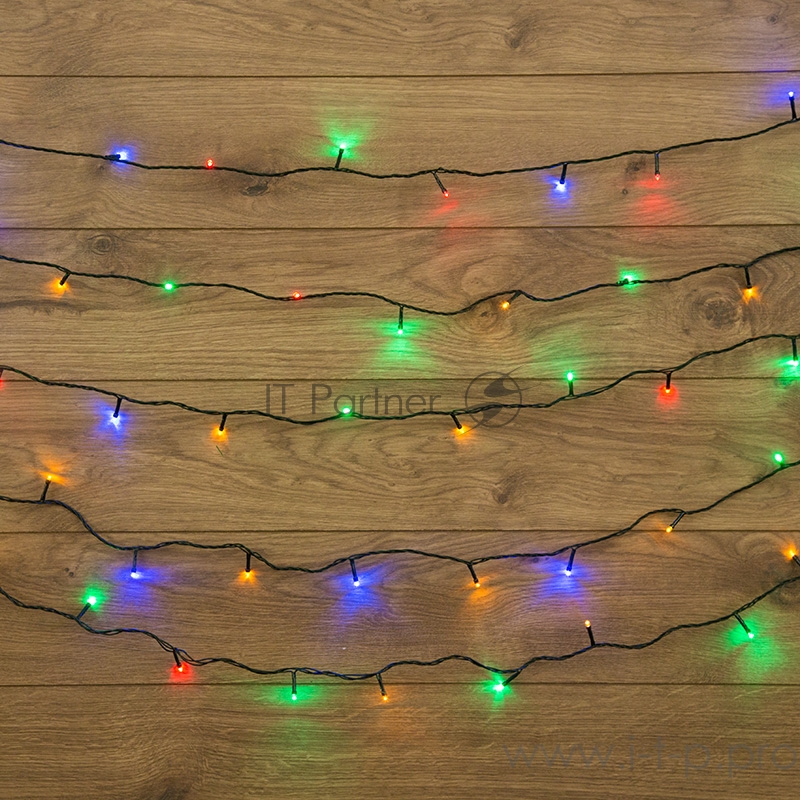 Гирлянда Твинкл Лайт 10 м, темно-зеленый ПВХ, 80 LED, цвет мультиколор