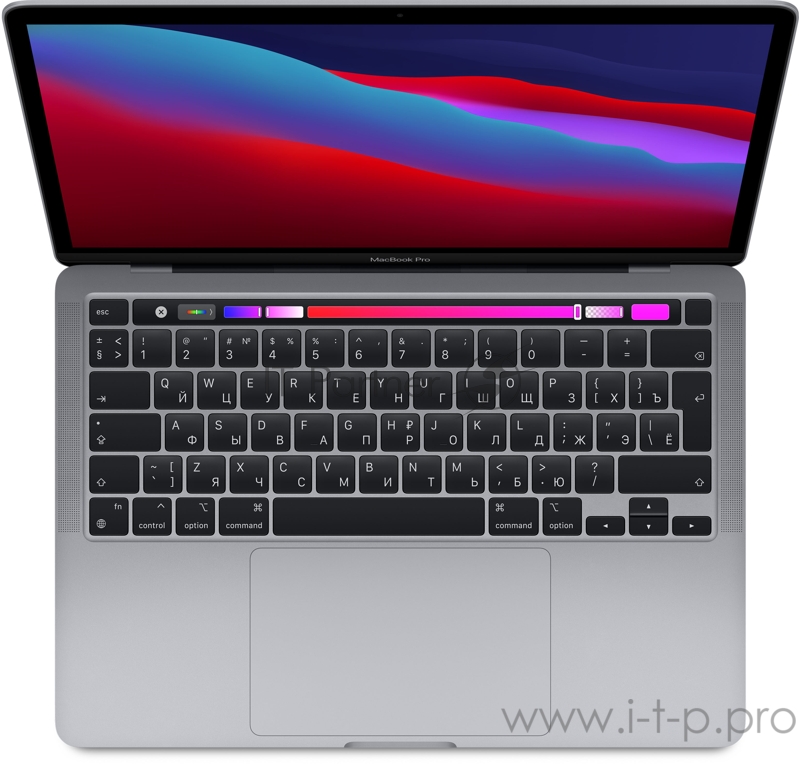 Ноутбук MacBookPro, MacBook Pro 13-inch, SPACE GRAY, Model A2338, Apple M1 chip with 8-core CPU, 8-core GPU, 8GB unified memory, 1TB SSD storage, Force Touch Trackpad, Two Thunderbolt / USB 4 Ports, Touch Bar and Touch ID, KEYBOARD-SUN. (Z11C0002V)