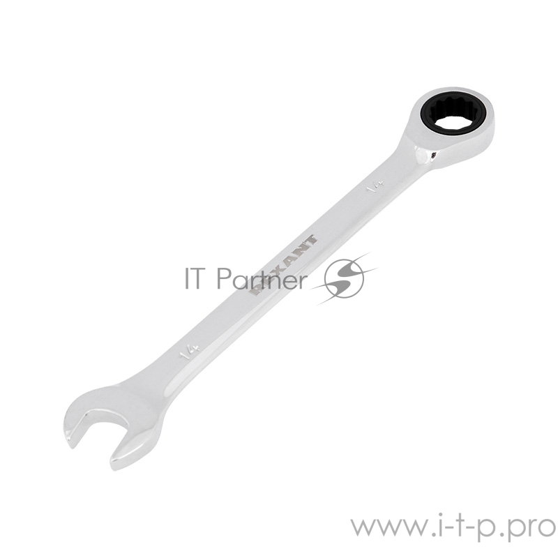 Ключ комбинированный трещоточный REXANT 14 мм, CrV, зеркальный хром