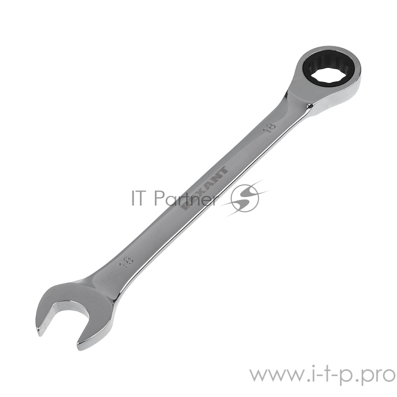 Ключ комбинированный трещоточный REXANT 18 мм, CrV, зеркальный хром