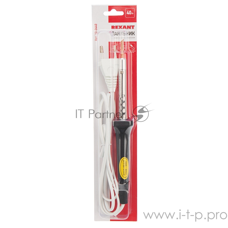 Паяльник REXANT, керам.нагреватель, 40 Вт, 230 В, ЭПСН