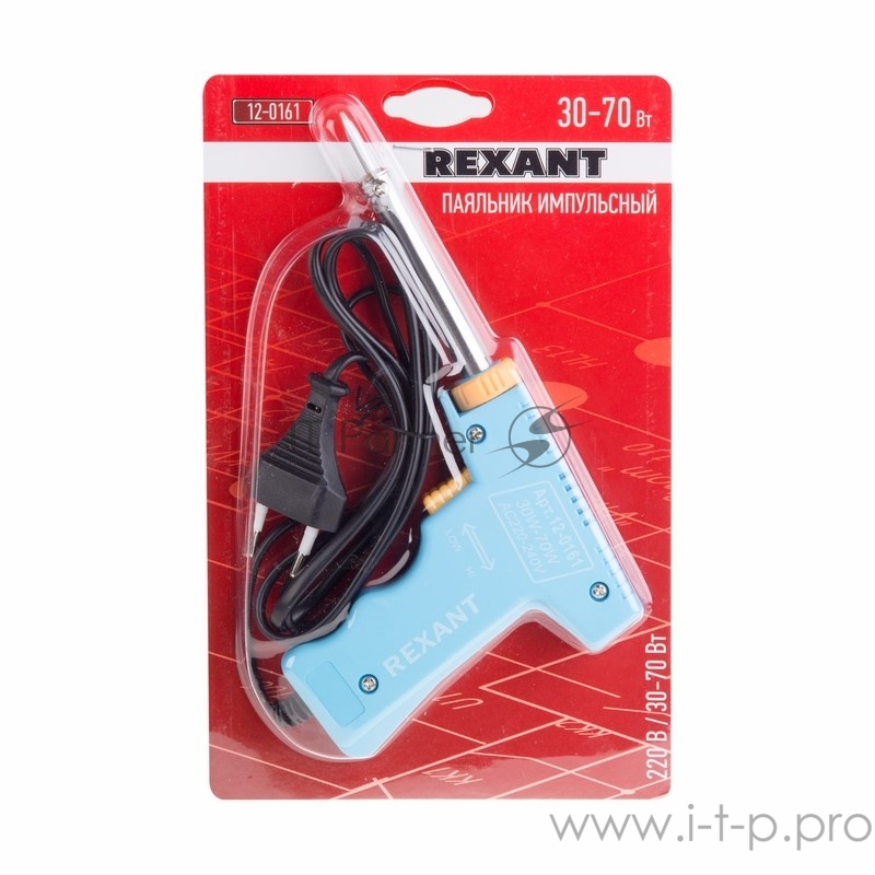 Паяльник-пистолет импульсный REXANT, 30 Вт / 70 Вт, 230 В, серия МАСТЕР