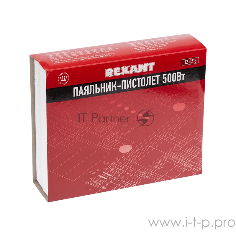 Паяльник-пистолет ПП REXANT, керам.нагреватель, 500 Вт, 230 В, карболитовая ручка