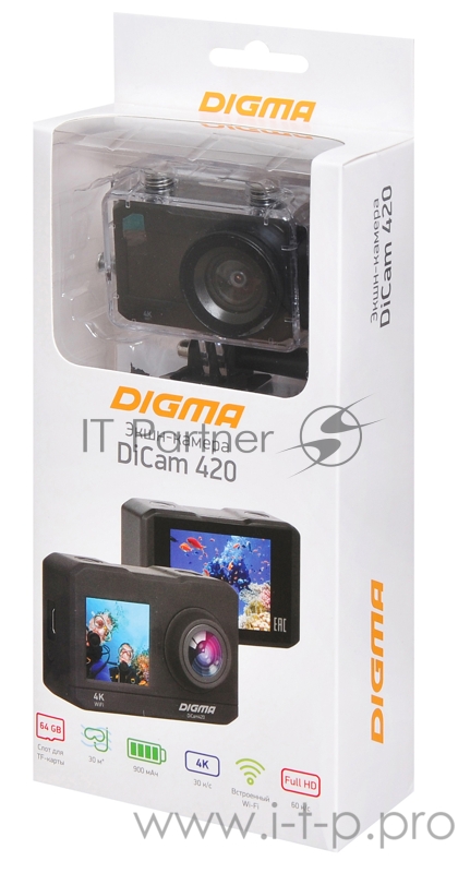 Экшн-камера Digma DiCam 420 черный