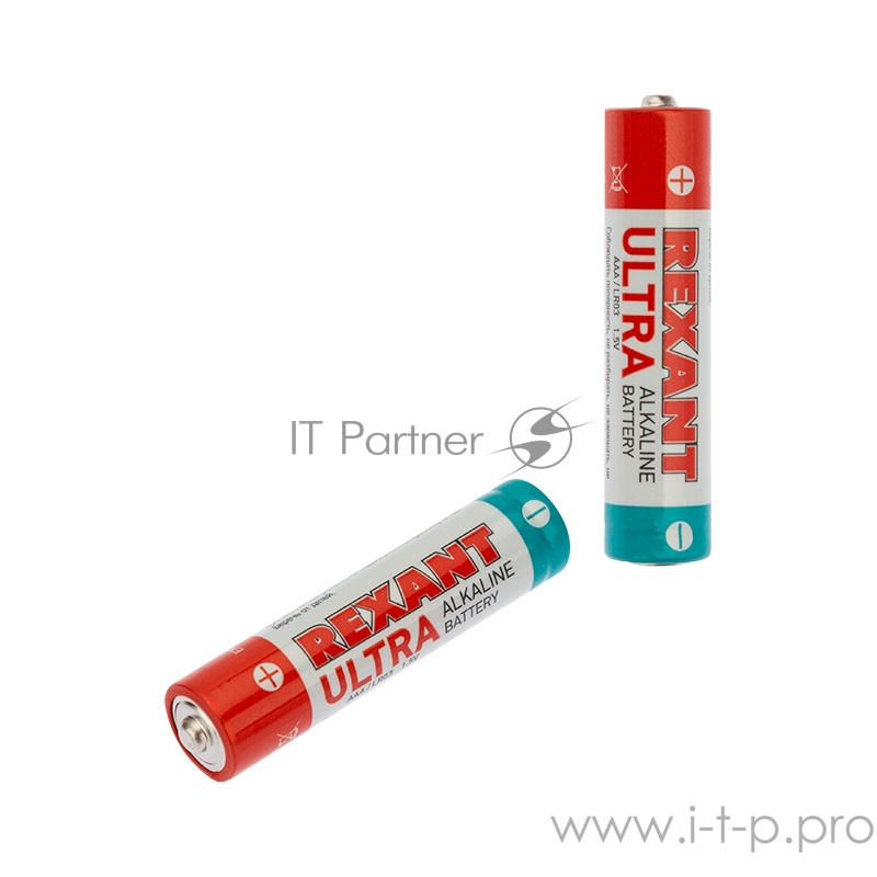 Ультра алкалиновая батарейка AAA/LR03 1,5 V 2 шт. блистер REXANT