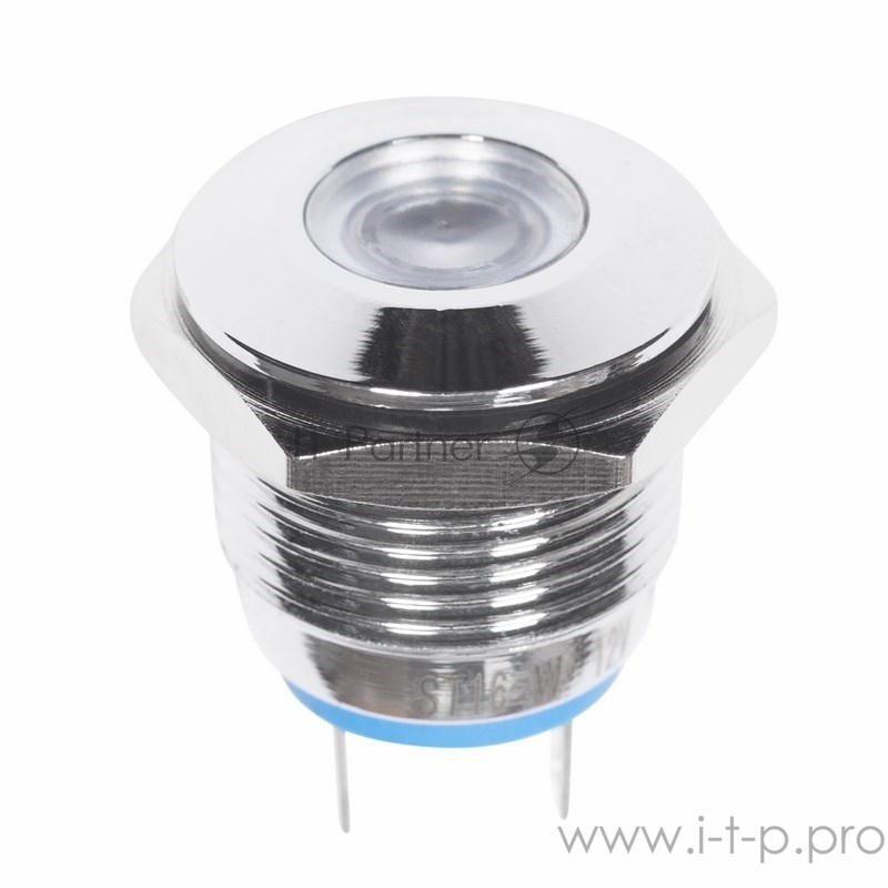 Индикатор металл Ø16 12В подсв/белая LED REXANT