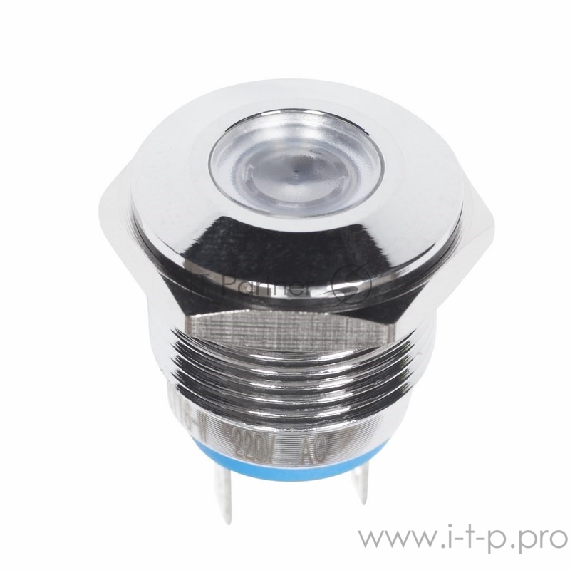 Индикатор металл Ø16 220В подсв/белая LED REXANT