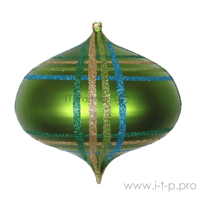 Елочная фигура Волчок 16 см, цвет зеленый мульти