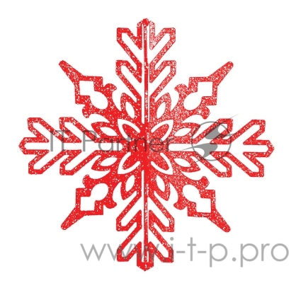 Елочная фигура Снежинка ажурная 3D, 35 см, цвет красный