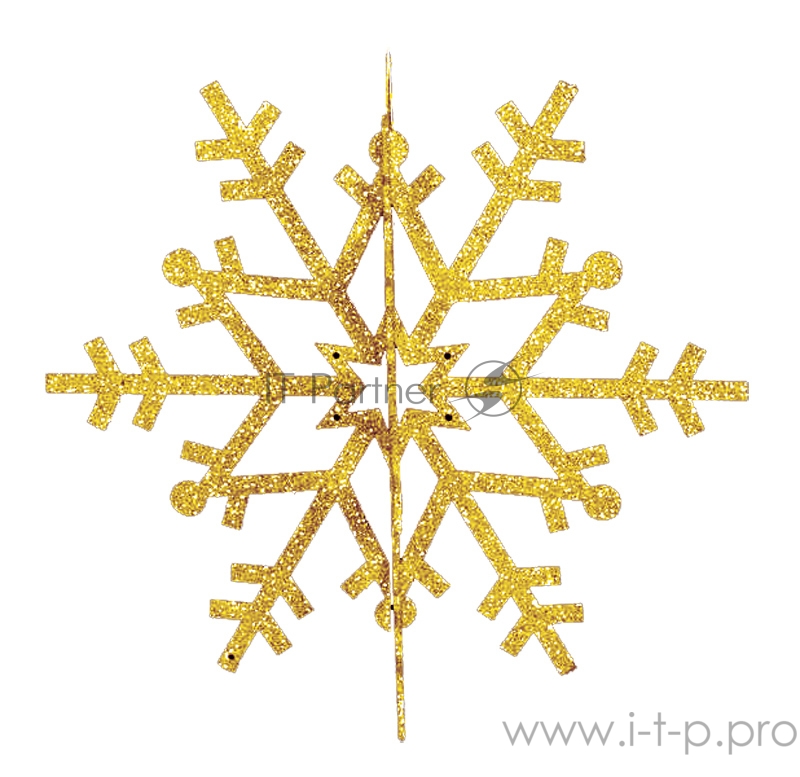 Елочная фигура Снежинка резная 3D, 61 см, цвет золотой