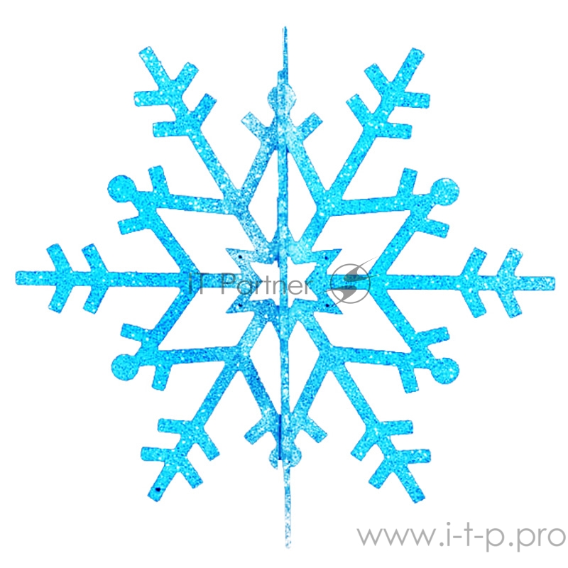 Елочная фигура Снежинка резная 3D, 61 см, цвет синий