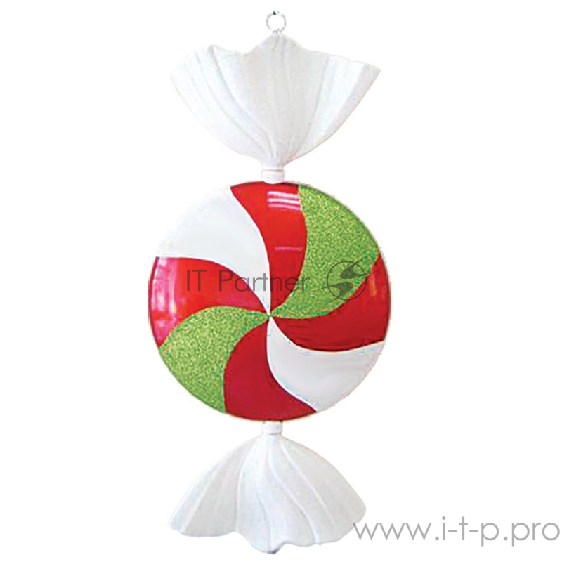 Елочная фигура Леденец, 102 см, цвет белый, красный и зеленый