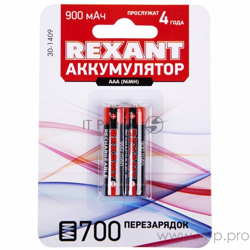 Аккумулятор тип AAA «мизинчиковый» 1.2 В 900 мАч блистер 2 шт. REXANT