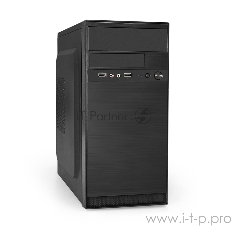 Корпус Minitower Exegate QA-408 Black, mATX, <XP600, Black, 120mm> 2*USB, Audio