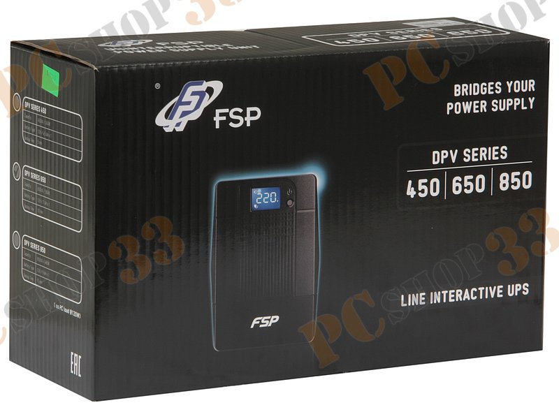 ИБП (UPS) 650ВА FSP DPV 650 PPF3601901, черный (USB)