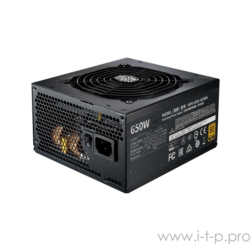 Блок питания 650 Ватт Power Supply Cooler Master MWE Gold 650 V2, 650W, ATX, 120mm, 24pin, 8xSATA, 4xPCI-E(6+2), APFC, 80+ Gold