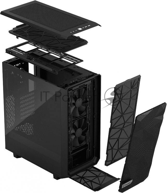 Корпус Fractal Design MESHIFY 2 COMPACT BLACK - TG / ATX, TG / 2x140mm & 1x120mm fans inc. / FD-C-MES2C-03