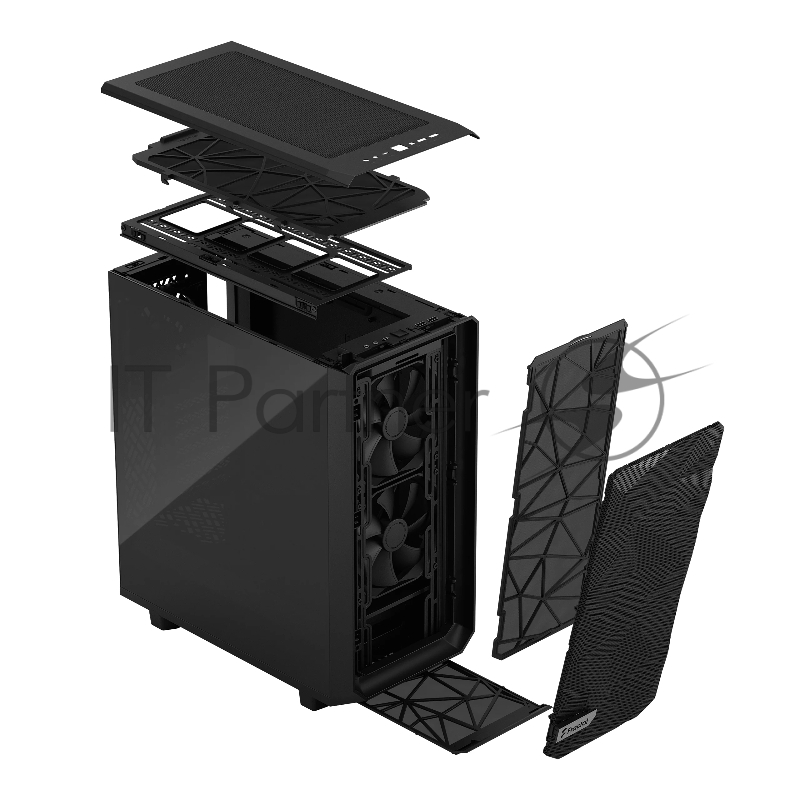 Корпус Fractal Design MESHIFY 2 COMPACT BLACK - DARK TG / ATX, TG / 2x140mm & 1x120mm fans inc. / FD-C-MES2C-02