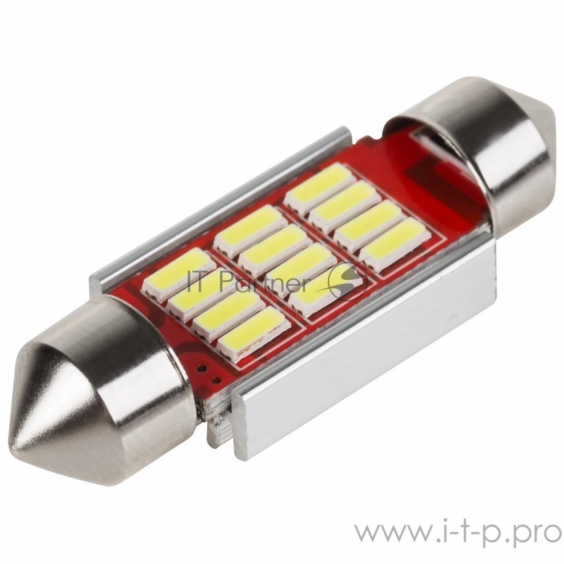 Светодиодная лампочка цоколь SV8,5 39мм. с радиатором