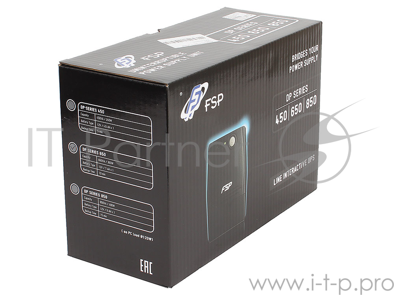 ИБП (UPS) 650ВА FSP DP 650 PPF3601701, черный