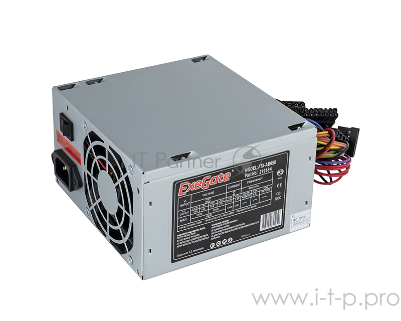 Блок питания 450W ExeGate AB450, ATX, 8cm fan, 24p+4p, 3*SATA, 2*IDE, FDD