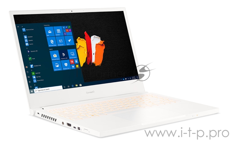 Ноутбук Acer ConceptD 3 CN314-72G-77SX Core i7 10750H/16Gb/SSD512Gb/NVIDIA GeForce GTX 1650 4Gb/14/IPS/FHD (1920x1080)/Windows 10 Professional/white/WiFi/BT/Cam