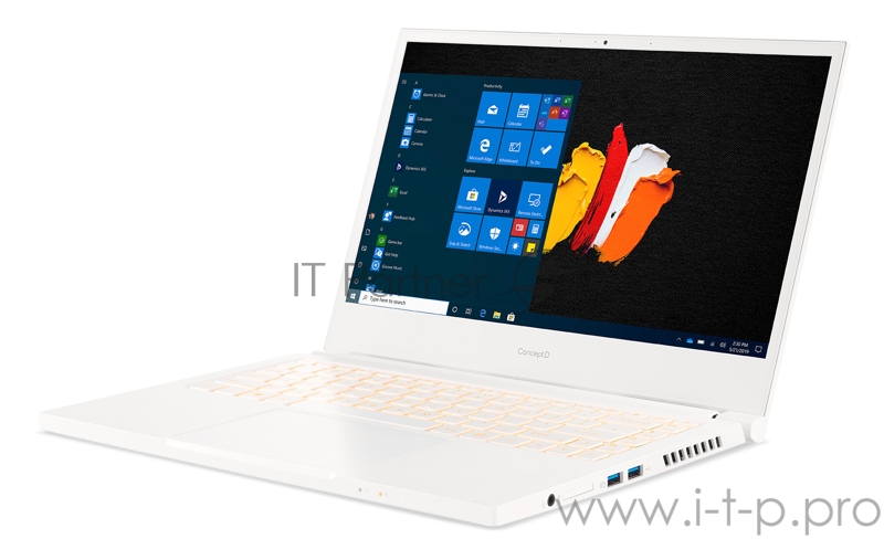 Ноутбук Acer ConceptD 3 CN314-72G-77SX Core i7 10750H/16Gb/SSD512Gb/NVIDIA GeForce GTX 1650 4Gb/14/IPS/FHD (1920x1080)/Windows 10 Professional/white/WiFi/BT/Cam