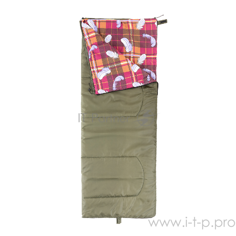 Спальный мешок БАТЫР СО-2 (185*75) зелёный (холлофайбер) Helios