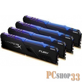 DDR 4 DIMM 64Gb PC28800, 3600Mhz, Kingston HyperX FURY RGB CL18 (Kit of 4) (HX436C18FB4AK4/64) (retail)