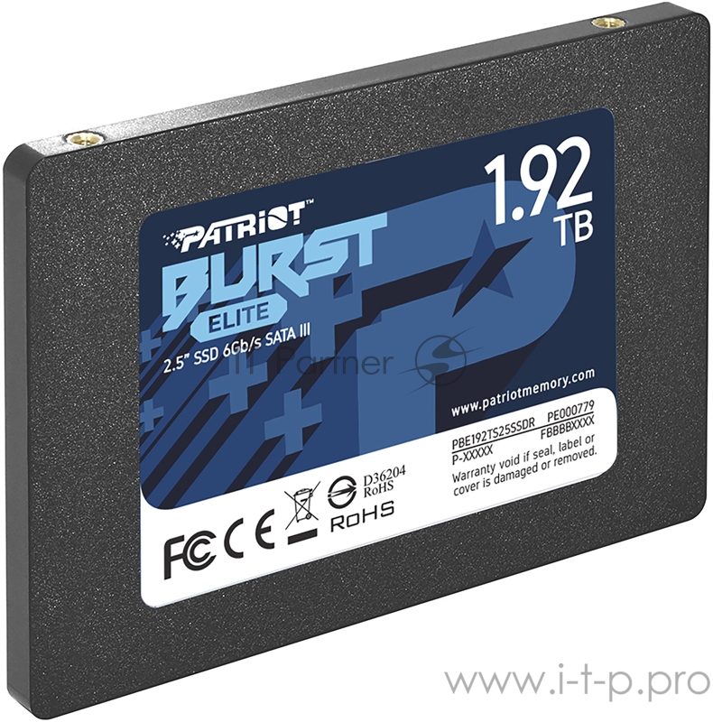SSD 2.5 Patriot 1.92TB Burst Elite <PBE192TS25SSDR> (SATA3, up to 450/320Mbs, 1600TBW, 7mm)
