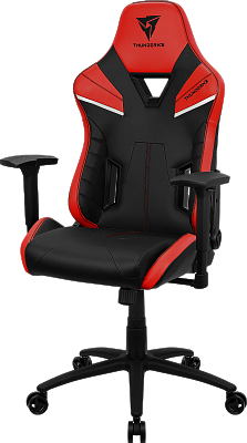 Игровое кресло ThunderX3 TC5 чёрно-красное (AIR Tech, экокожа, 3D, газлифт 4 кл., регулируемый угол наклона, механизм качания)