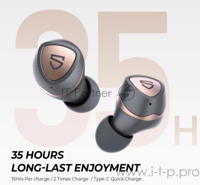 Наушники SoundPEATS TWS Sonic QCC3040, Bluetooth 5.0, 400мАч,d6.0мм, IPX5, черный