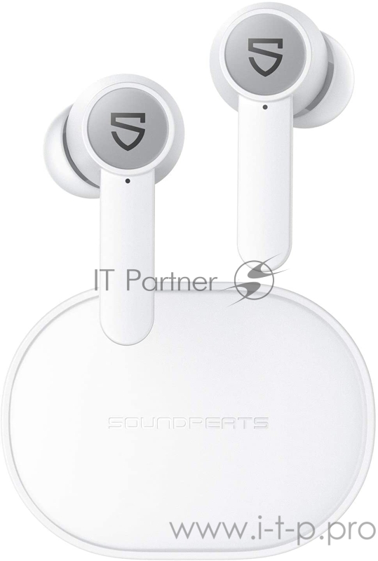 Наушники SoundPEATS TWS Q, AB1532, Bluetooth 5.0, 300мАч,d10мм, IPX5, белый