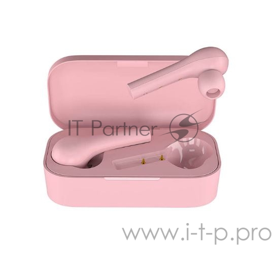 Наушники Hiper TWS PULL Pink Bluetooth 5.0 гарнитура Li-Pol 2x40mAh+400mAh, розовый