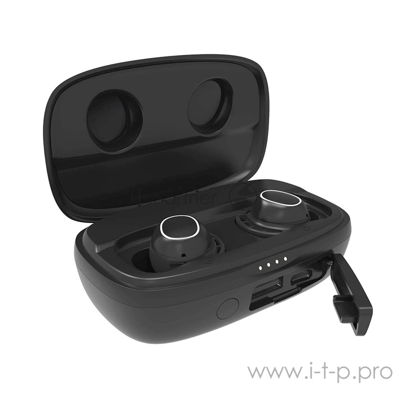 Наушники Hiper TWS CROSS V2 Bluetooth 5.0 гарнитура Li-Pol 2x35mAh+2600mAh, черный