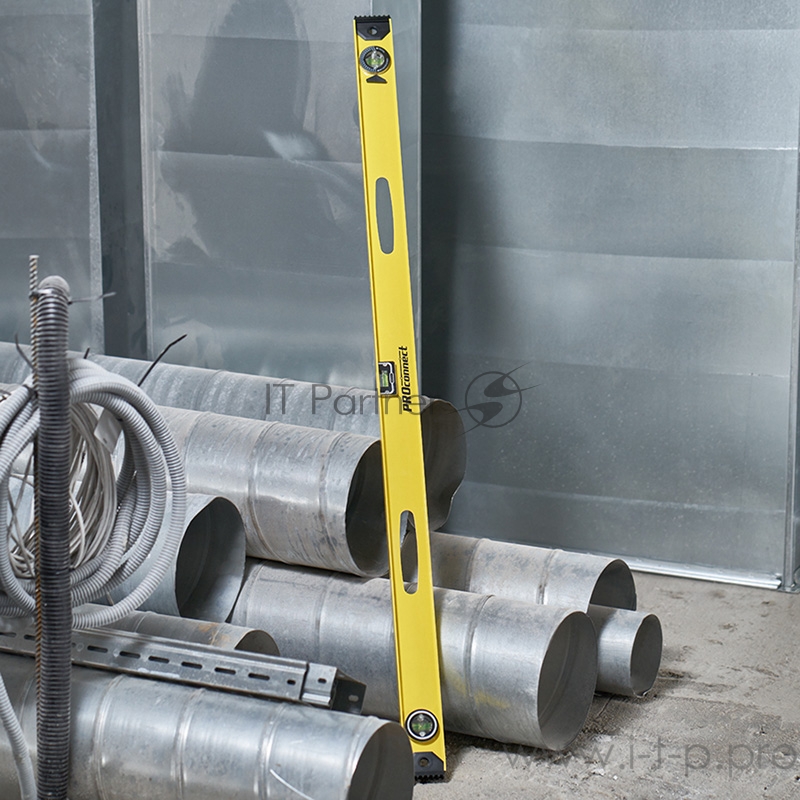 Уровень алюминиевый «Рельс», 1500 мм, 3 глазка (1 поворотный) PROconnect