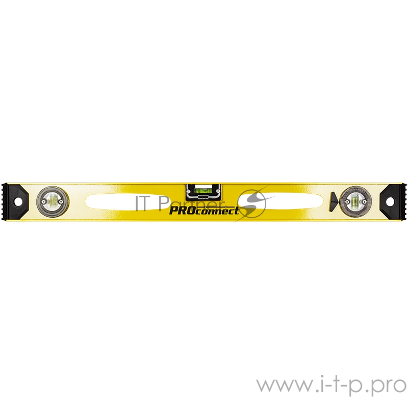 Уровень алюминиевый «Рельс», 600 мм, 3 глазка (1 поворотный) PROconnect