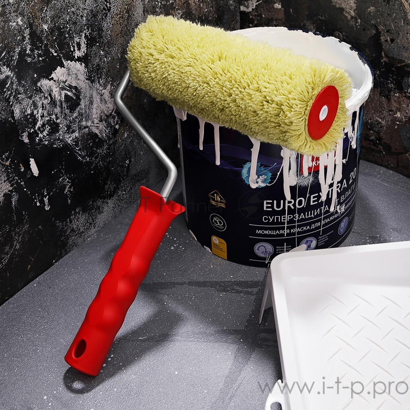 Валик полиакрил зеленый, ворс 18 мм, ширина ролика 180 мм, Ø 42 мм, бюгель 8 мм серия «Мастер» REXANT