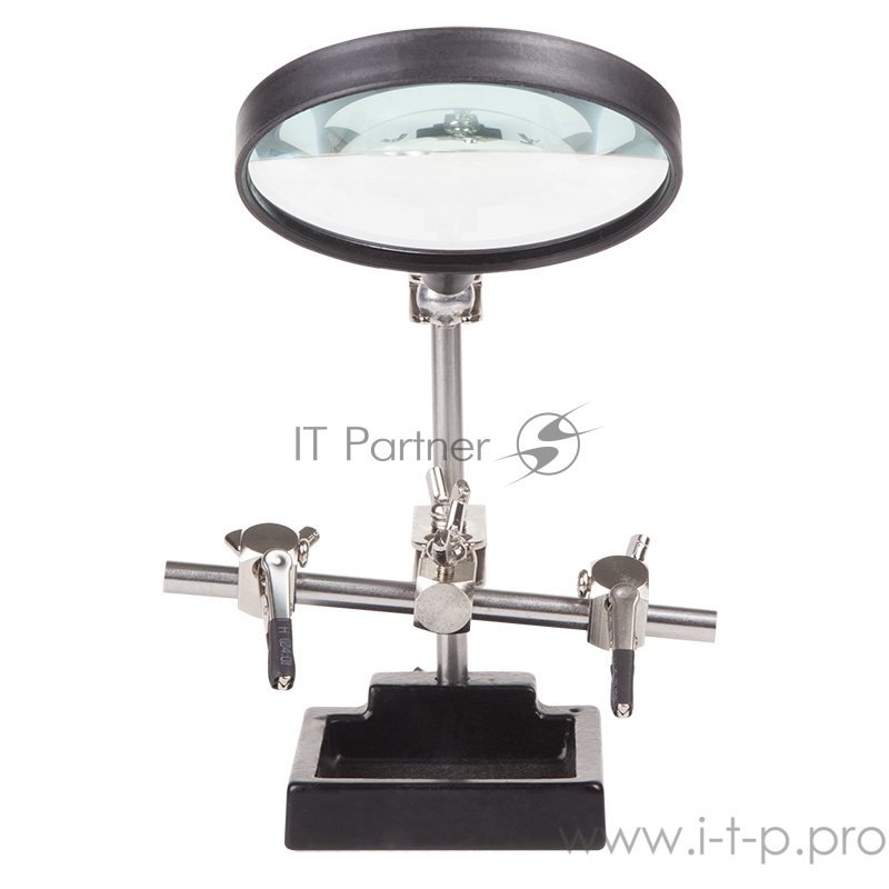 Держатель «Третья рука» REXANT, 2 зажима, чугун, лупа 90 мм