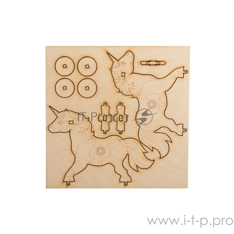 Доска для выжигания REXANT, «Единорог на колесиках», 3D модель, 1 шт., пакет