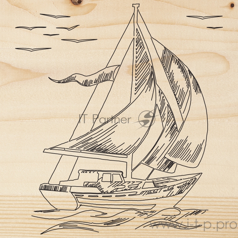 Доска для выжигания REXANT, «Корабль Парусник», 150х150 мм, 1 шт., пакет