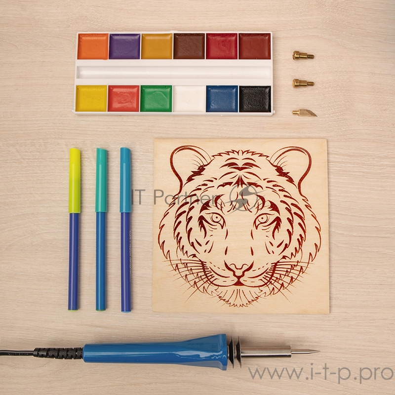 Доска для выжигания REXANT, «Тигр», 150х150 мм, 1 шт., пакет