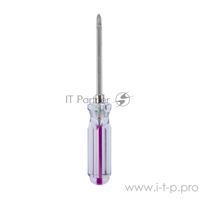 Отвертка комбинированная, прозрачная рукоятка, двухсторонний стержень 120 мм (крестовая PH 2, шлицевая SL 6 мм) REXANT