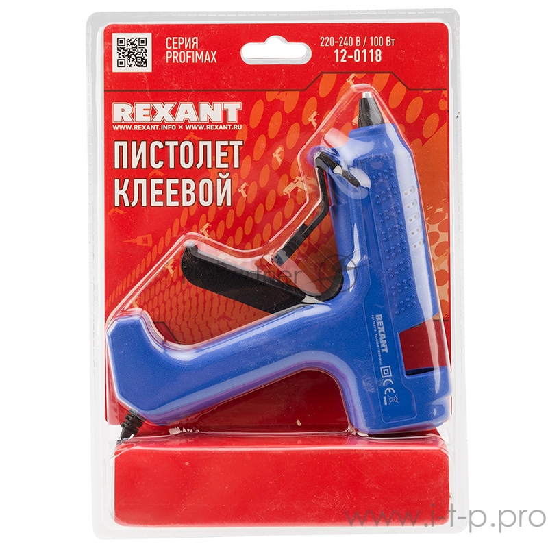 Пистолет клеевой REXANT, 100 Вт, Ø11 мм, ProfiMax, блистер